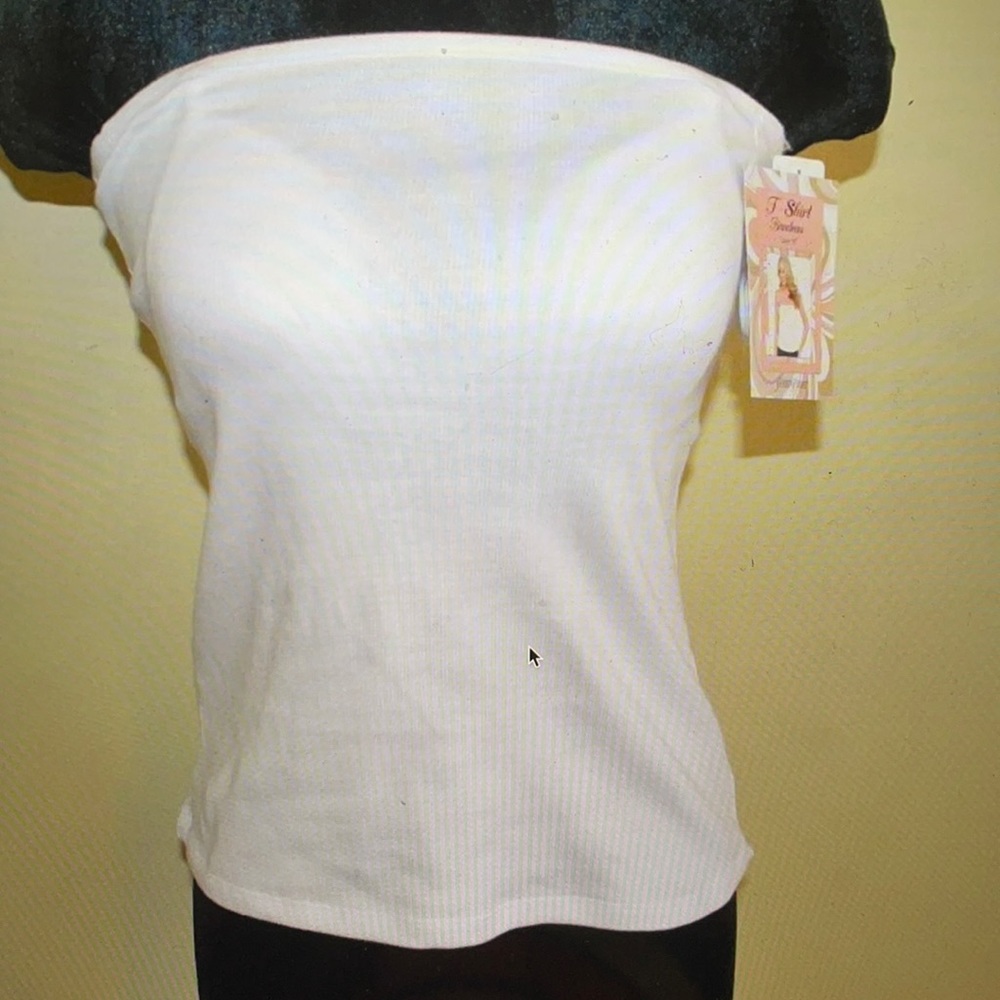 New Fashion Forms White Ribbed Halter Tank Top Convertible Strap Bra size S M L
